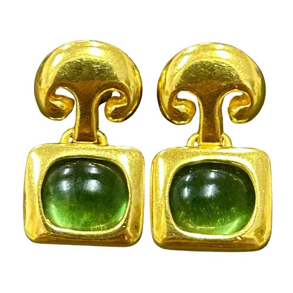 Moma Jewelry - Metropolitan Museum of Arts Elegant 14 K Gold and Green Earrings